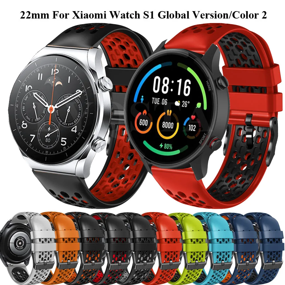 

Silicone 22MM Wristbands For Xiaomi Watch S1 Active/Global Version Bracelet For Xiaomi MI Watch Color 2/Sport Watchband Easy