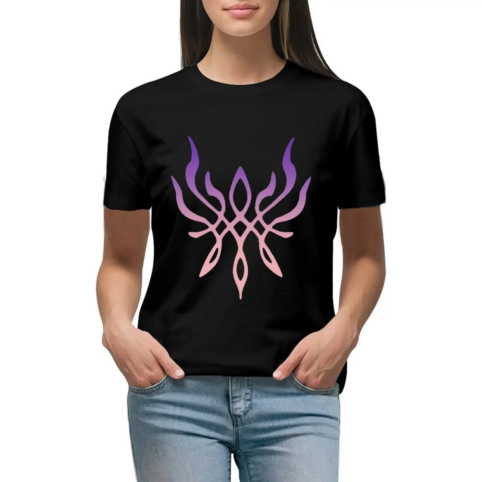 Crest of Flames T-Shirt kawaii clothes customs design your own summer clothes animal prinfor Summer Women's clothing