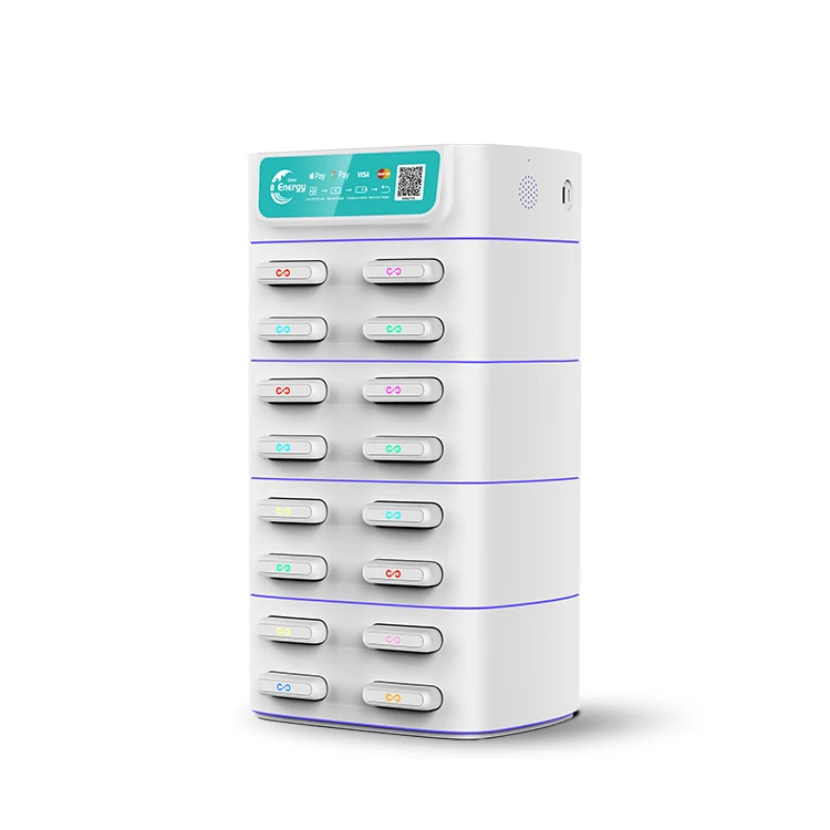 

Magnetic 16-Slot Power Bank Charger Cabinet Public Battery Rental Wireless Charger Portable Power Station