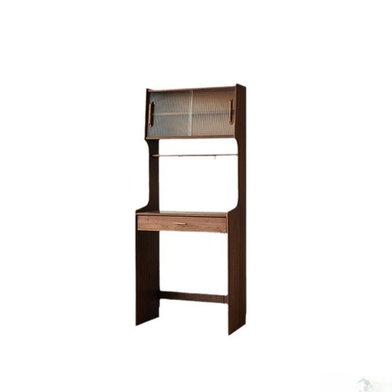 

North American black walnut all solid wood dining side cabinet can be embedded with folding dining table integrated small