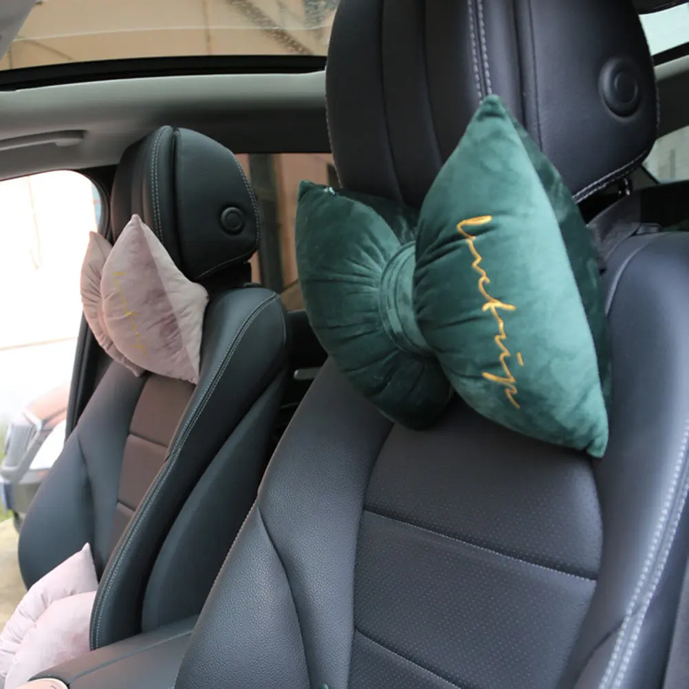 Bow Shaped Car Headrest Neck Support Pillow Universal Fit All Cars Ergonomic Design Driving Posture Correction Comfort Cushion