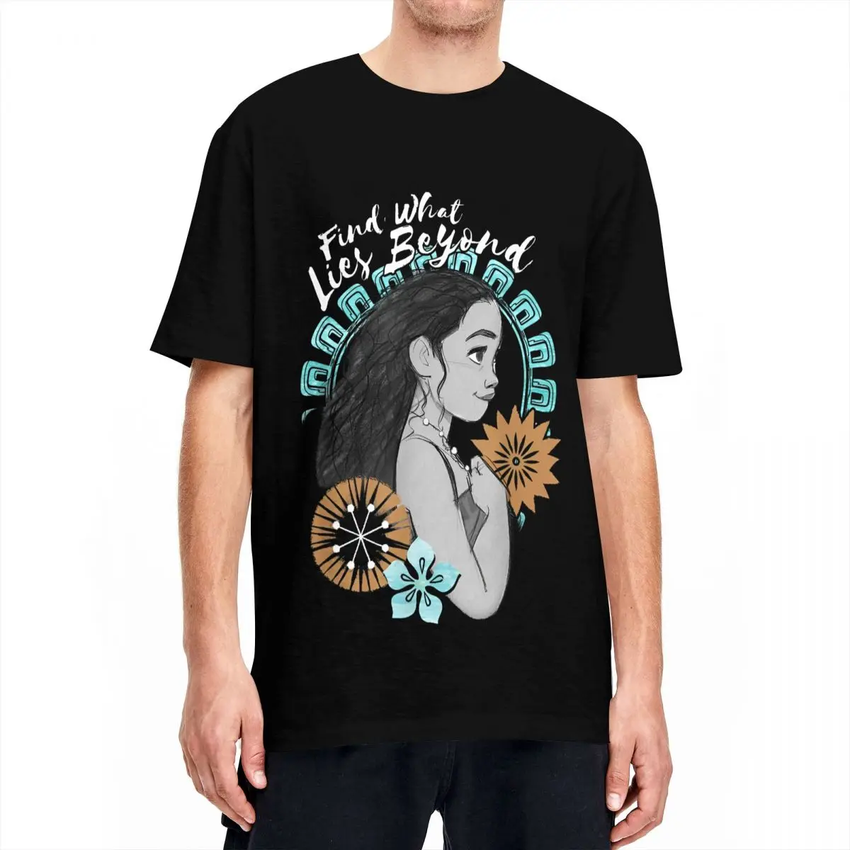 Men Women's Moana What Lies Beyond Graphic T Shirts 100% Cotton Tops Vintage Short Sleeve Round Neck Tee Shirt 6XL T-Shirts