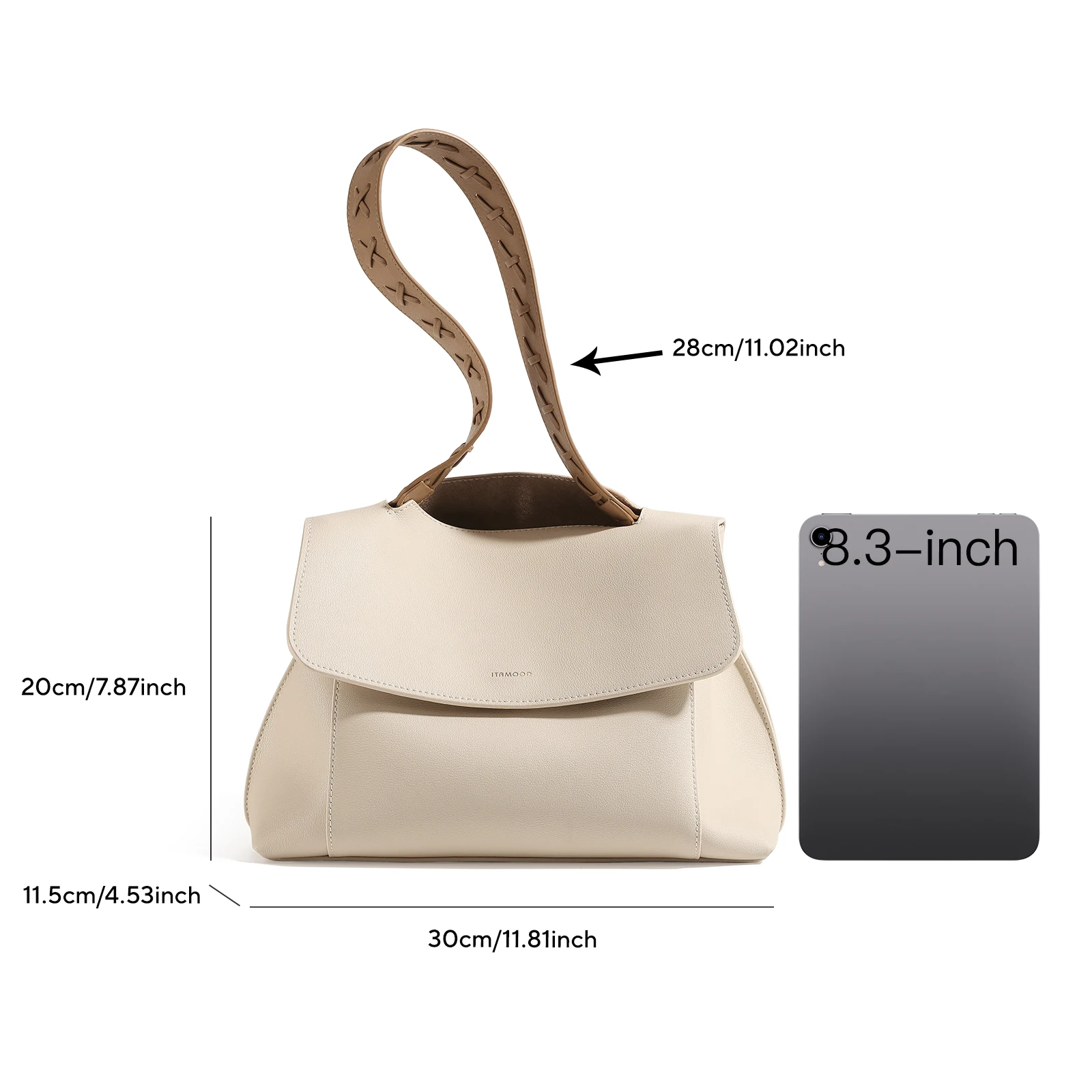 ITAMOOD Genuine Leather Shoulder Bag for Women Stylish Crossbody Bags Unique Purse Vintage Underarm Handbag Valentine's Day Gift