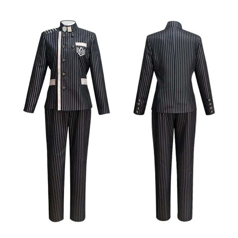 Kostiumy Anime Danganronpa Cosplay kostium na Halloween dla dorosłych V3 Saihara Shuichi detektyw Slim jednolity kapelusz komplet marynarka