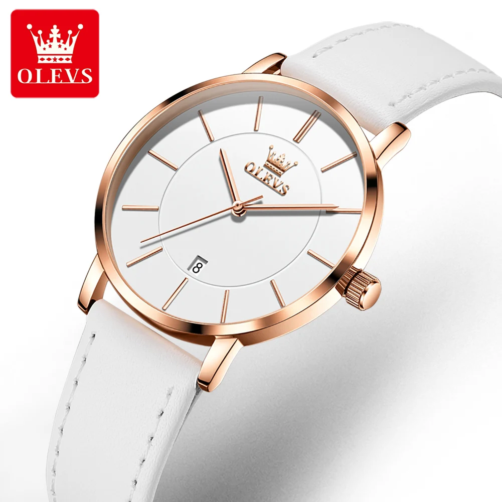 

OLEVS 5869 женские часы модные простые ультратонкие 6,5 мм автоматические водонепроницаемые часы с датой классические роскошные элегантные женские кварцевые часы