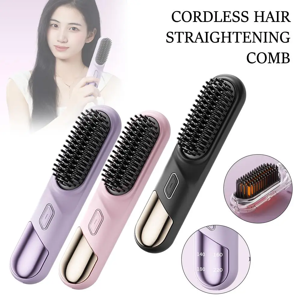 Wireless Straight Hair Comb Negative Ion Portable Anti-scalding Beauty Tools Styling Comb Hair Care Hair B8p7