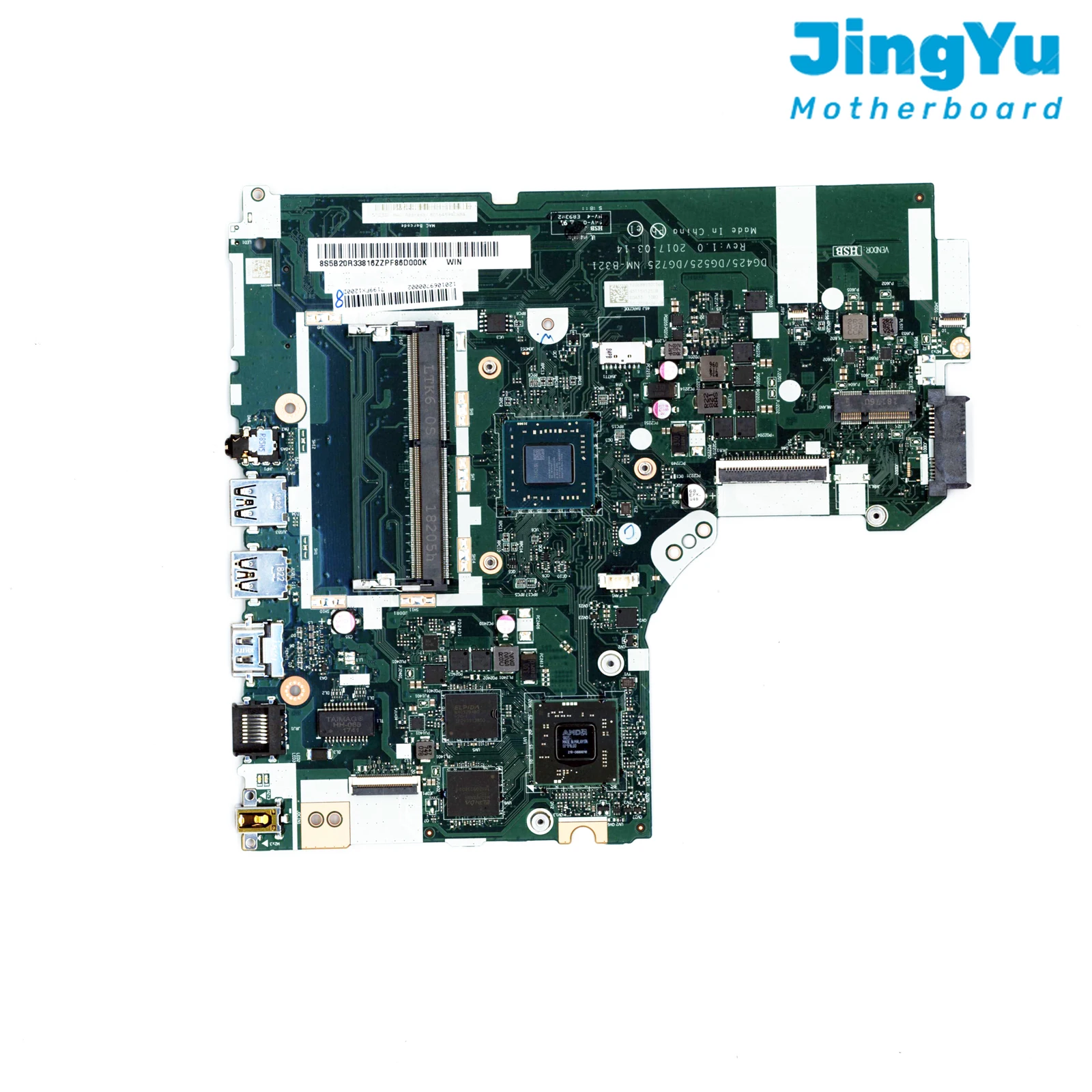 

For Lenovo Ideapad 330-14AST Laptop Motherboard NM-B321 Mainboard A9-9425 CPU Radeon 530 2G GPU DDR4