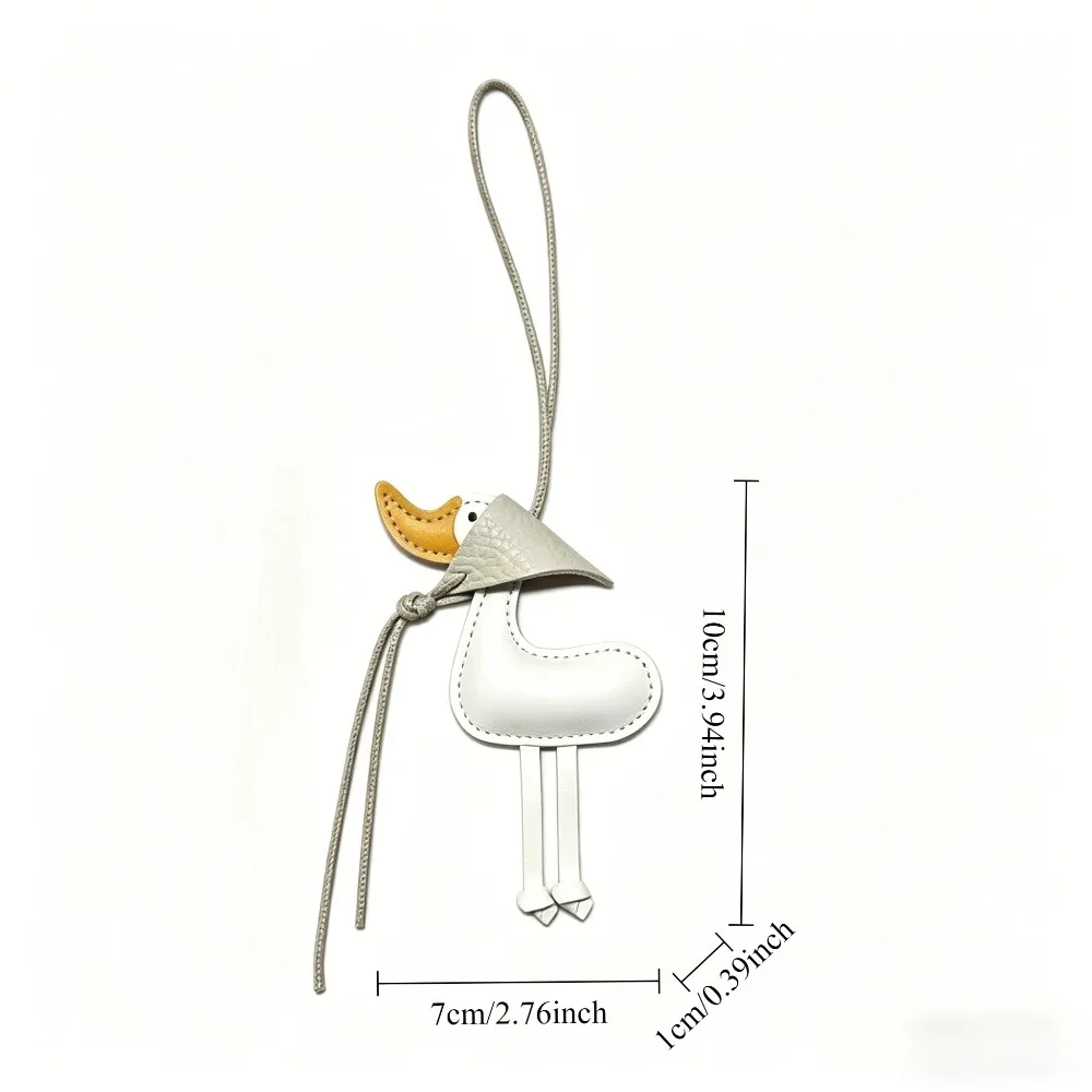 Chic Leather Duck Bag Charm Luxury Handmade Purse Accessory Effortless Style Elegant Handbag Ornament Aesthetic Gift For Her