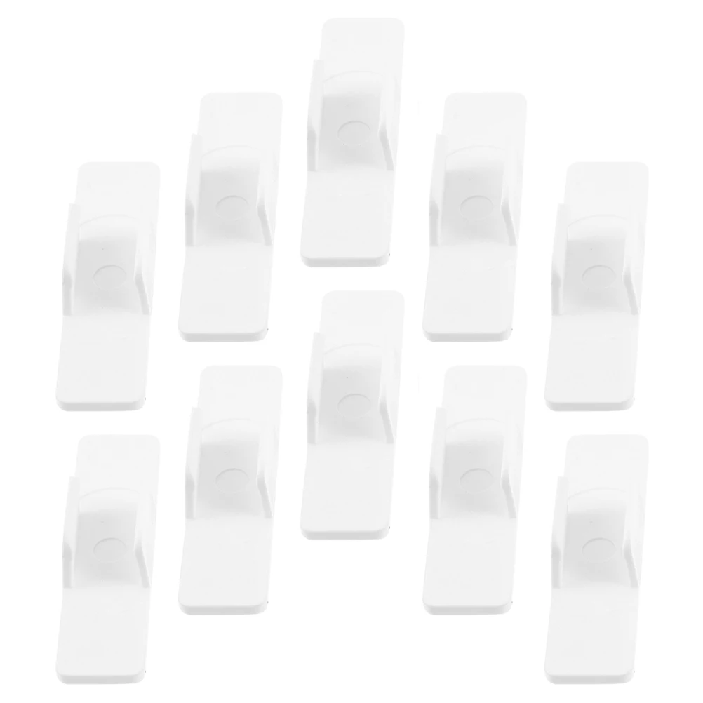 

10pcs Black Self Adhesive Pen Holder Clips for Wall Whiteboard Marker Clamps Plastic Fixing Office School Supplies