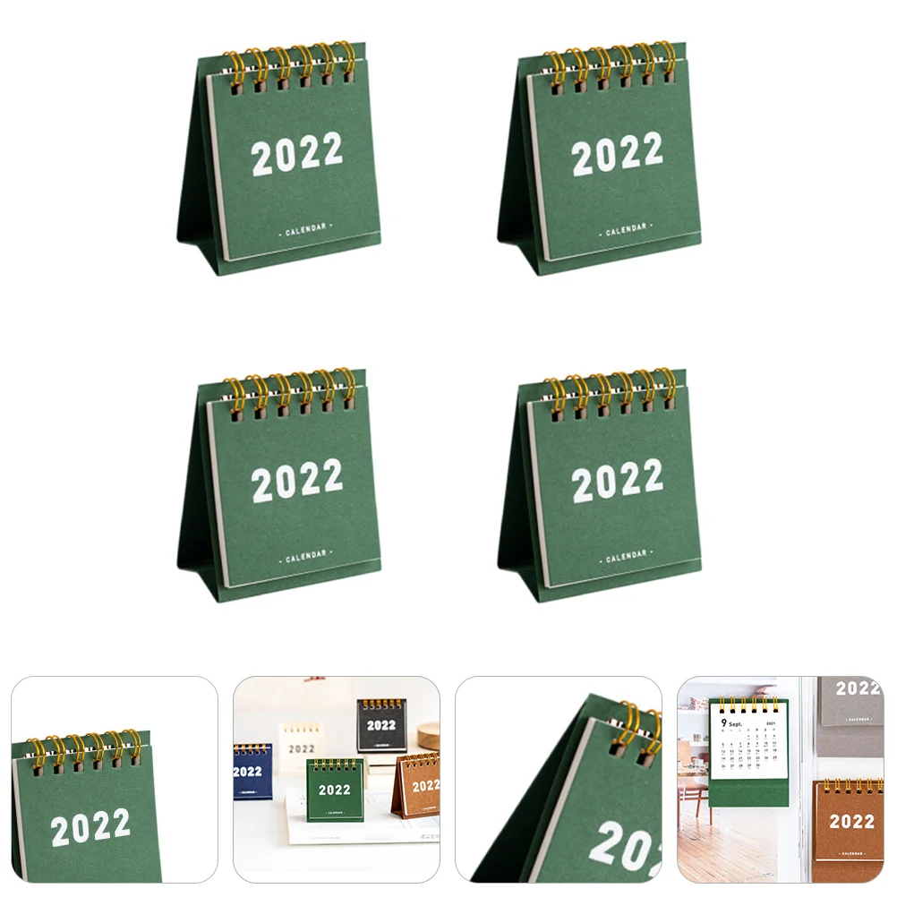 4 Pcs Standing Flip Calendar 2022 Desktop 2023 Table Decorations New Year Mini Easel