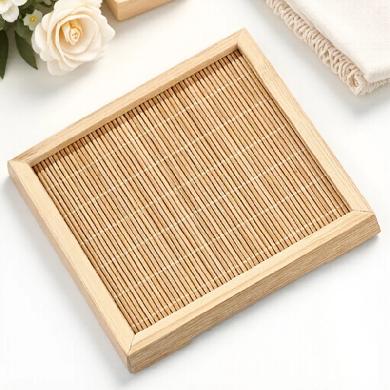 

Bamboo Wooden Non-Slip Heat-Resistant Cup Mats For Coffee Tea Drink Tabletop Home Decor Coasters For Cups Reusable