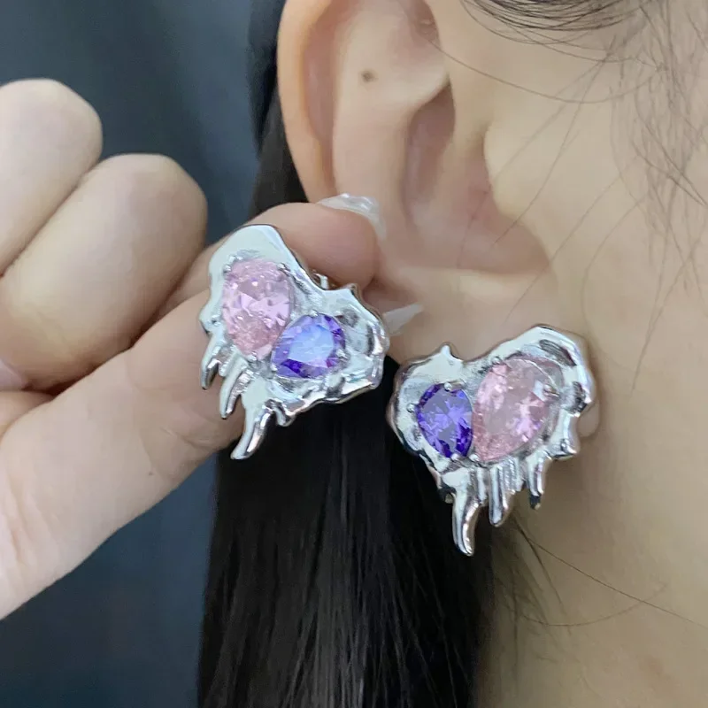 MDL مويسانيتي style.and the United States Tide Set ملمس معدني سائل مشع الحب الزركونيوم المطلي بالذهب عيار 18 قيراط