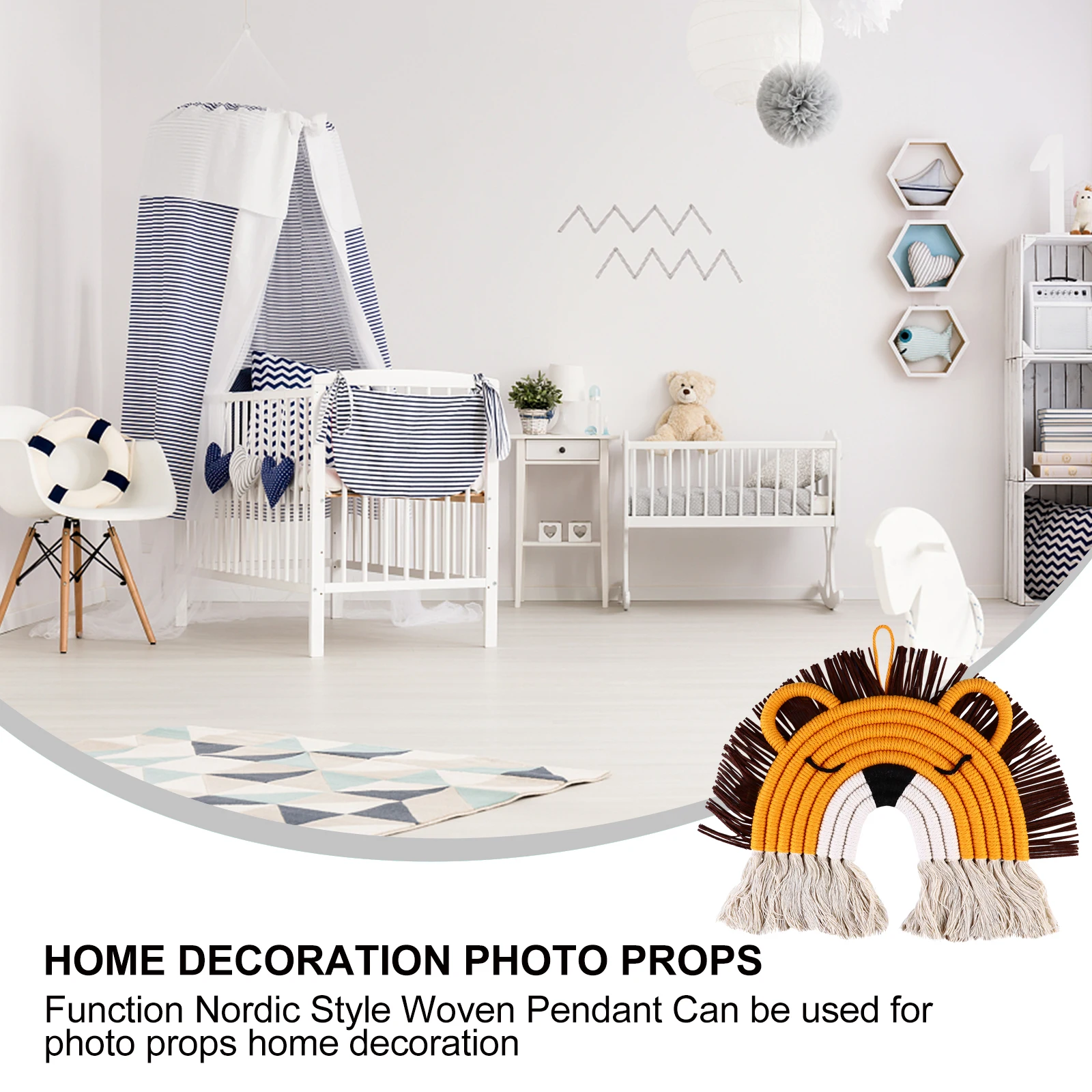 

Nordic Style Cotton Pendant Wall Hanging Adornment Home Decor Child Room Rope Woven Lace Party Decoration Fresh Elegant Gift