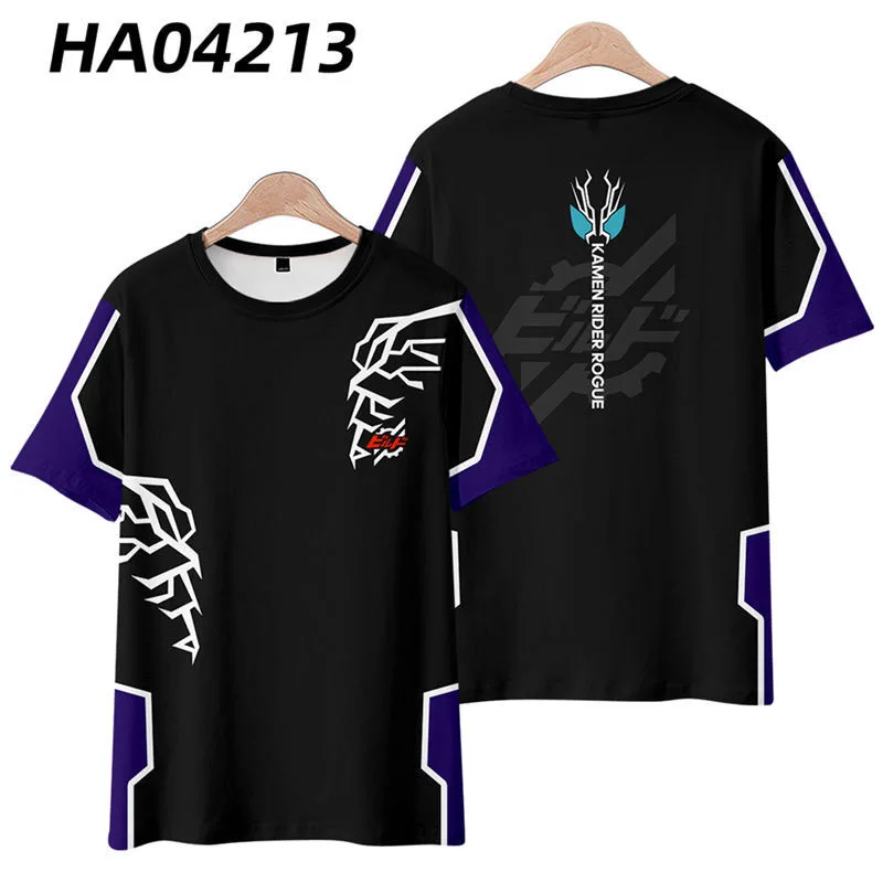 

Kamen Rider Rogue 3D Printing T-shirt Summer Fashion Round Neck Short Sleeve Popular Japanese Anime Streetwear Plus Size