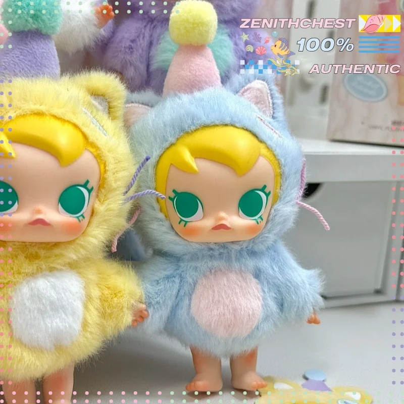 정품 POP MART 베이비 몰리 포켓 프렌즈 시리즈 블라인드 박스 플러시 펜던트 휴대용 장식품 키체인용 완벽한 선물