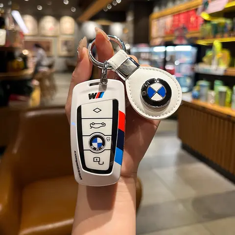 ABS 레이싱 스티커 자동차 키 커버 케이스 쉘 BMW 520 F10 F30 F18 118i 320i F18 F22 F01 F06 F02 M3 M5 키 체인 원격 제어