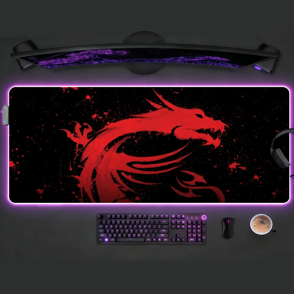 Fashion M-MSI-I Mouse Pad LED Table Pads Backlit Non-slip Rubber Desktop XXL RGB Desk Mats Surface Waterproof