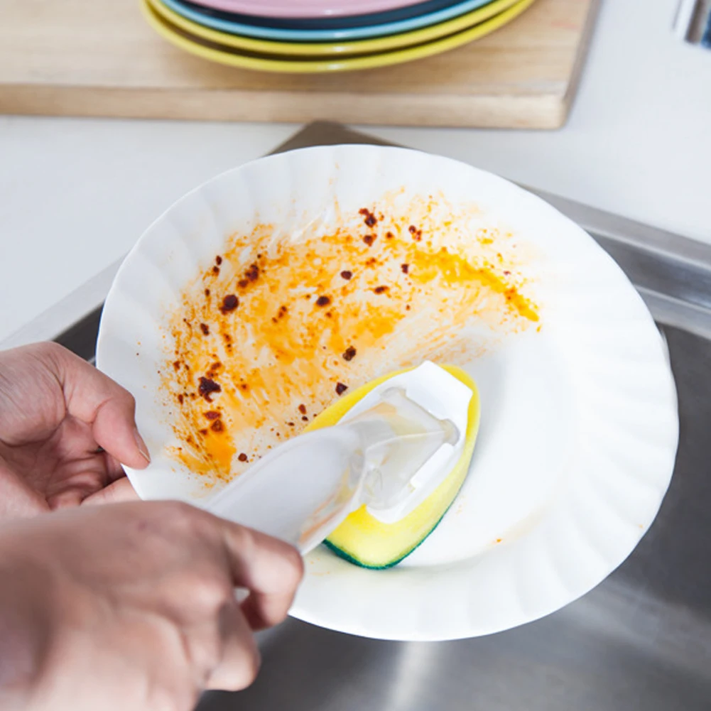 Cepillo dispensador de jabón para limpieza de platos, 1 Mango para lavar platos, 9 cabezales de repuesto para fregadero de cocina, gran oferta