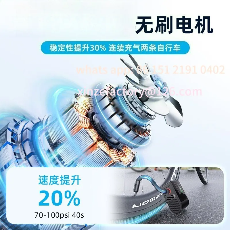 Customizable Ultra Mini Inflatable Pump Mountain Road Bike Inflator Pump Ai Smart Portable Electric