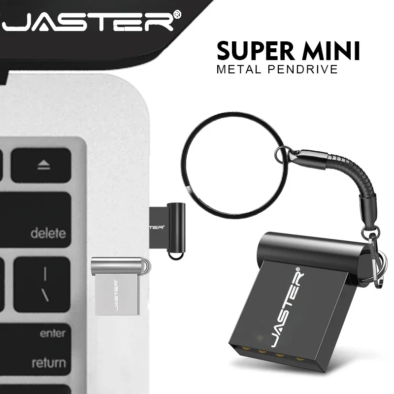 Super Mini Metal USB Flash Drive 4GB 8GB 16GB 32GB 64GB 128GB 256GB 512GB Pen Memory Stick U Disk USB2.0 with Key Chain Pendrive