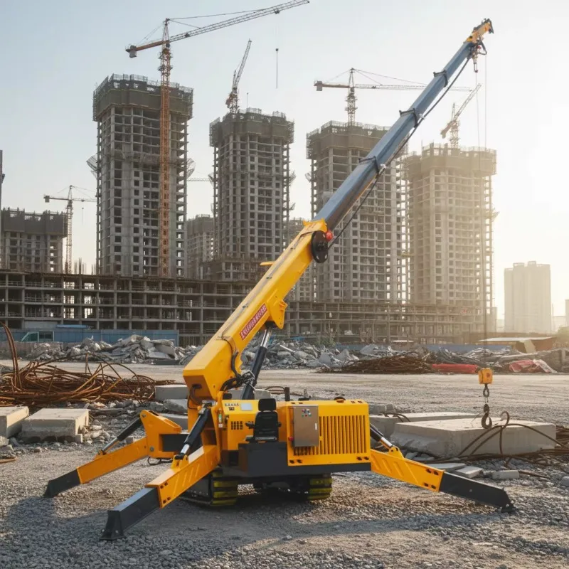 Fly Jib Telescopic Crane Spider Crane Crawler Crane 10 Ton Hydraulic for Construction Site Heavy Lifting Work Use Project