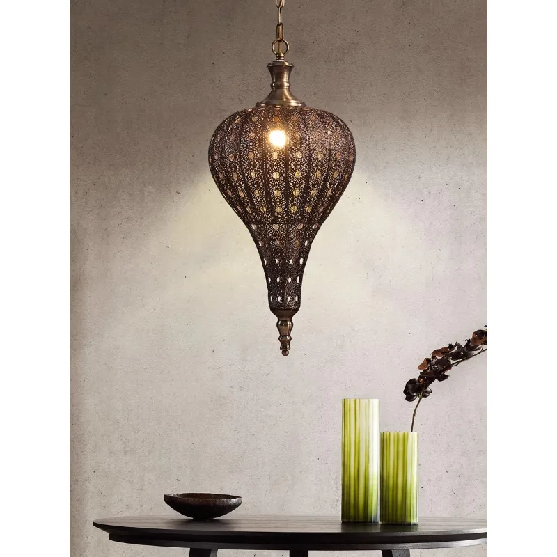 Thai retro wrought iron chandelier, designer creative light luxury lighting South East Asia villa club lamps