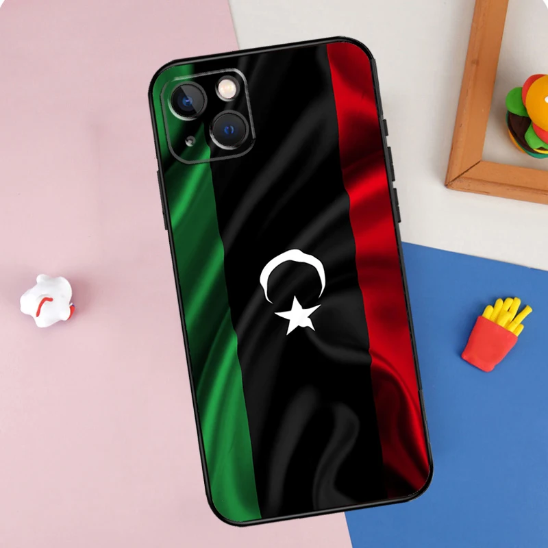 Libya Flag Case For iPhone 13 11 12 14 15 16 Pro Max Mini X XR XS Max Plus Soft Cover