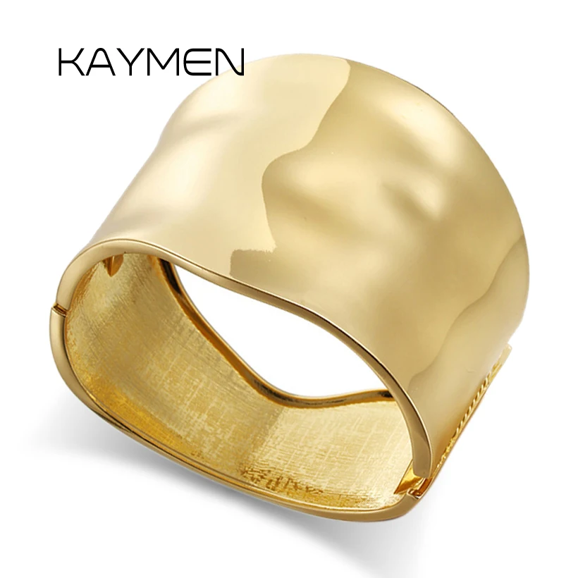 

New Golden Zinc-alloy Trendy Gothic Irregular Cuff Bracelet Statement Chunky Bangle Jewelry Good Gifts for Women Girlfriend