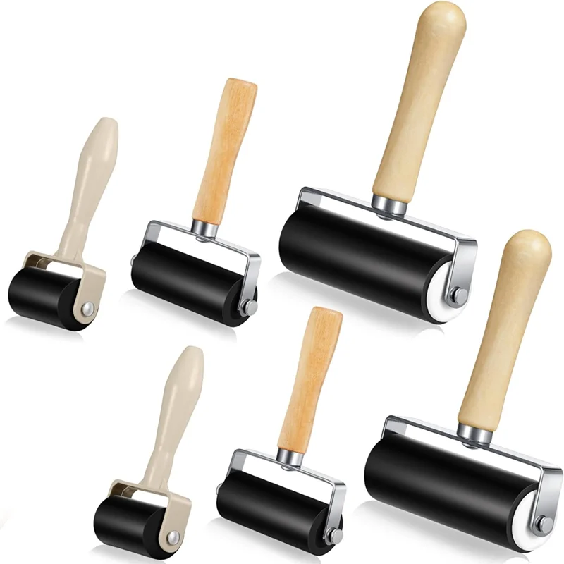 

A67P-6-комплектный резиновый валик для клейкой печати, бумага для чернил, штамповки для рукоделия, обоев, штамповки для скрапбукинга