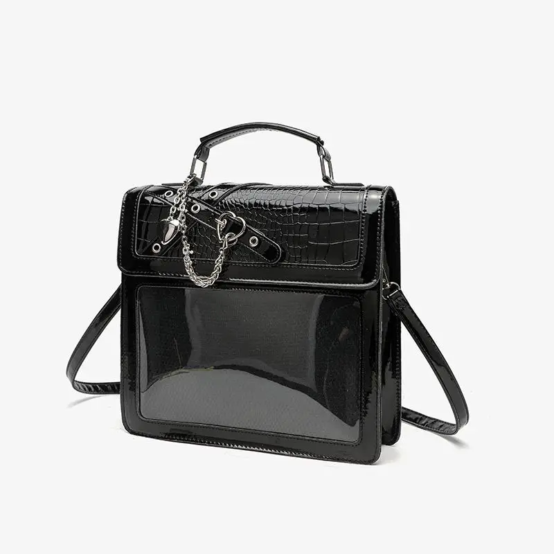 Y2K Women Gothic Backpack Kawaii Ita Bag Fashion Shoulder Bag Crossbody Bag Cute Girls Transparent Pocket New DIY Badge Knapsack