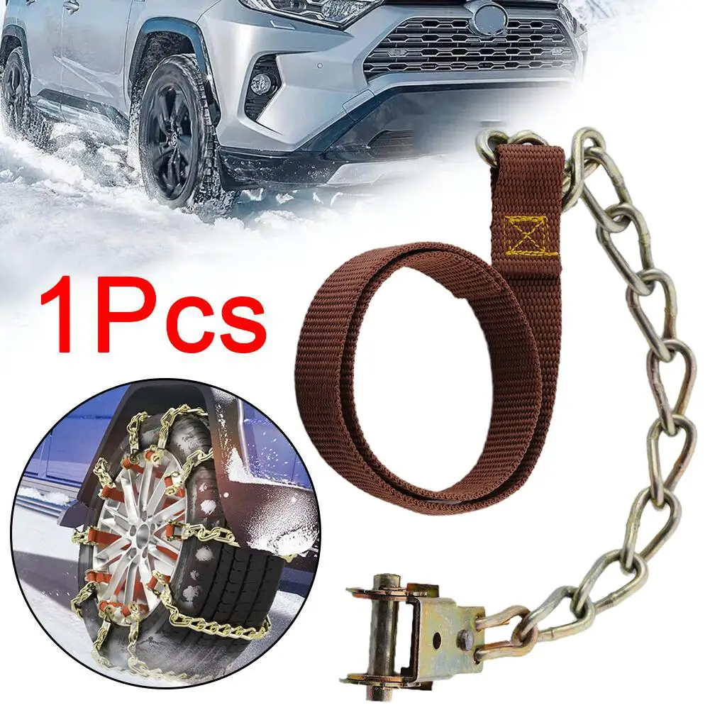 Cadenas de nieve de invierno para coche, cadena de nieve de hierro, cadena antideslizante, ruedas de neumáticos de camión, 1t, potentes cadenas Suv para nieve, suministros para coche X7S4