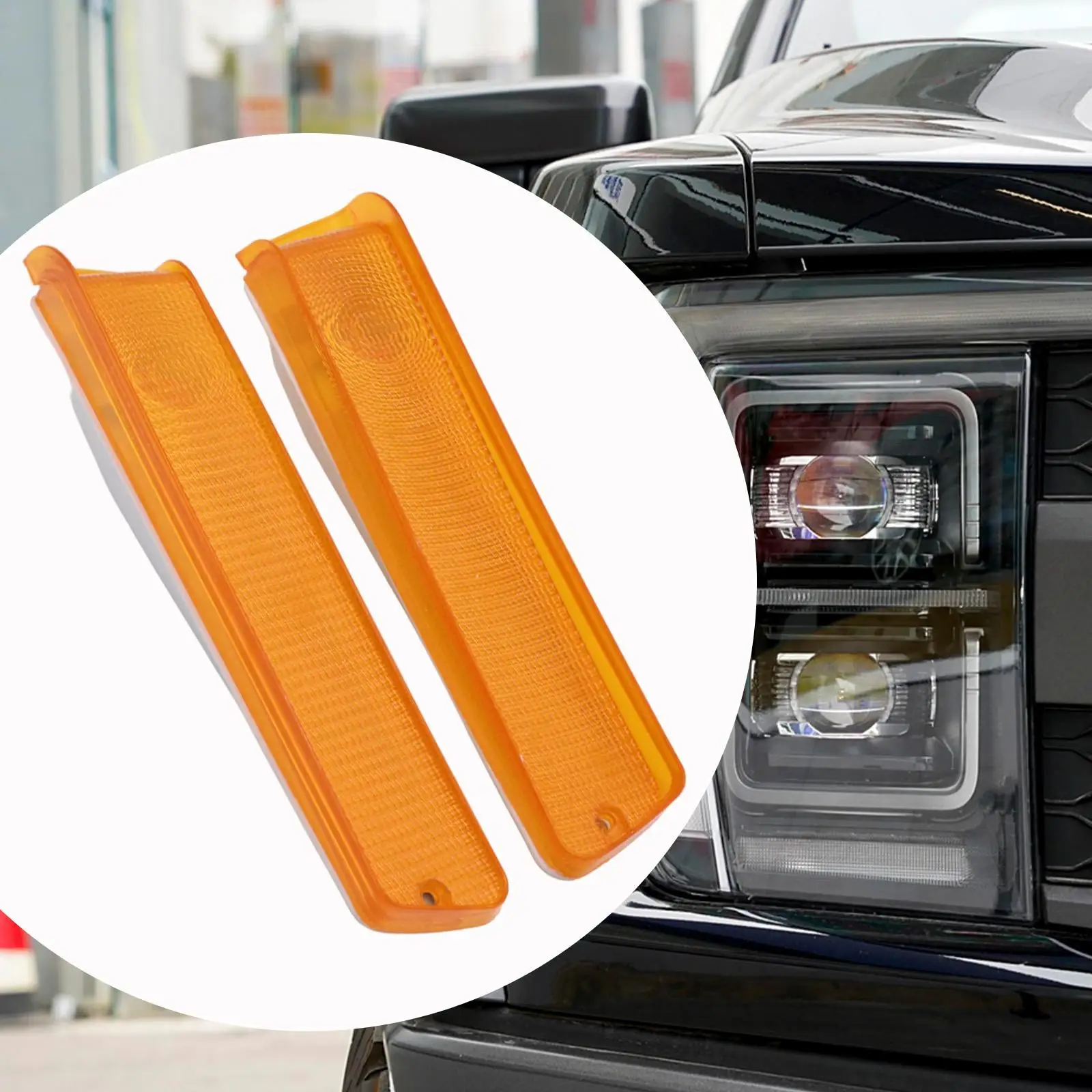 

2Pcs Front Turn Signal Lights 1 Pair Replacement for Ford F-150 73-79 Accessories Yellow Simple Installation Repair Parts
