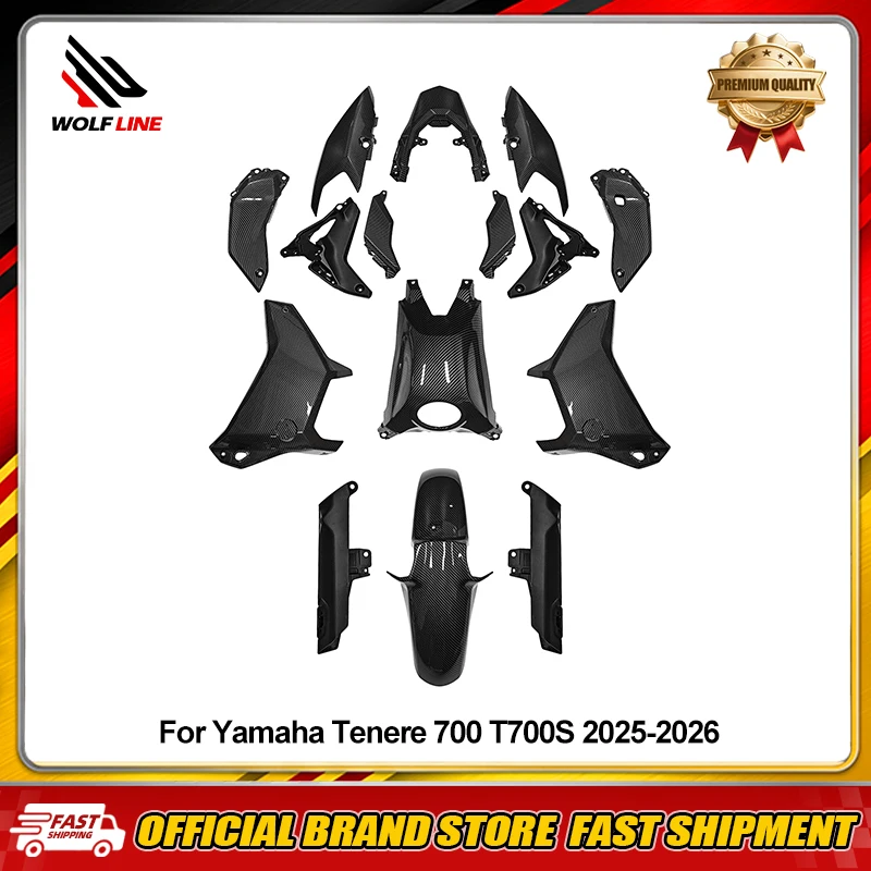 WOLFLINE Motorcycle Fairings Kit For Yamaha Tenere 700 T 700S 2025-2026 ABS Injection Panel Bodywork Frame Protector