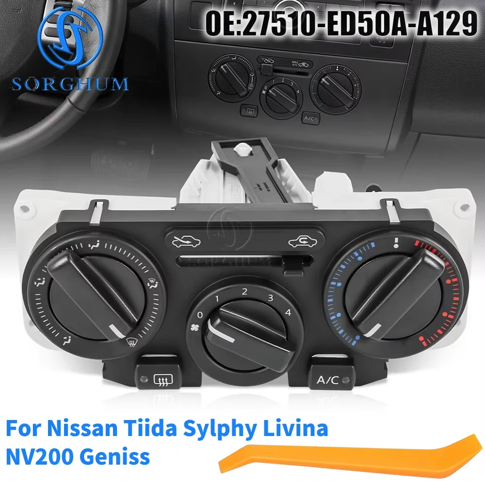 A/C Heater Climate Control Panel Unit Air Condition Module for Nissan Tiida Sylphy Livina NV200 Geniss 27510-ED50A-A129 14pins