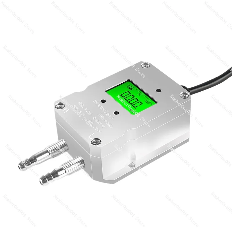 

Differential Pressure Sensor 4-20mA/0-5V/10V, Duct & Furnace Air Pressure Transmitter for HVAC, Fan & Flue Gas Monitoring