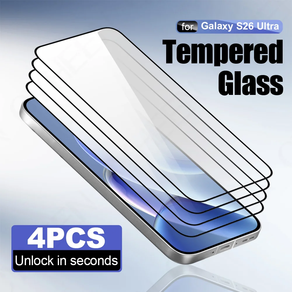 

Защитная пленка для экрана телефона, 4 шт., для Samsung S26 plus S25 Ultra, закаленное стекло S24 FE S23, защитная пленка S22 S21 S20 Ultra Note 20
