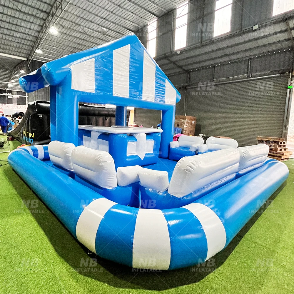 Customized Backyard Water Swimming Pool Inflatable Sofa Pool bar Pub House Blow up Bars for Adults Party