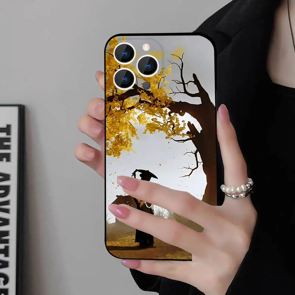 G-Ghost Of Yotei Phone Case For iPhone 17,16,15,14,13,12,11,Pro,Max,Plus,E,Air,Mini Protective Black Cover