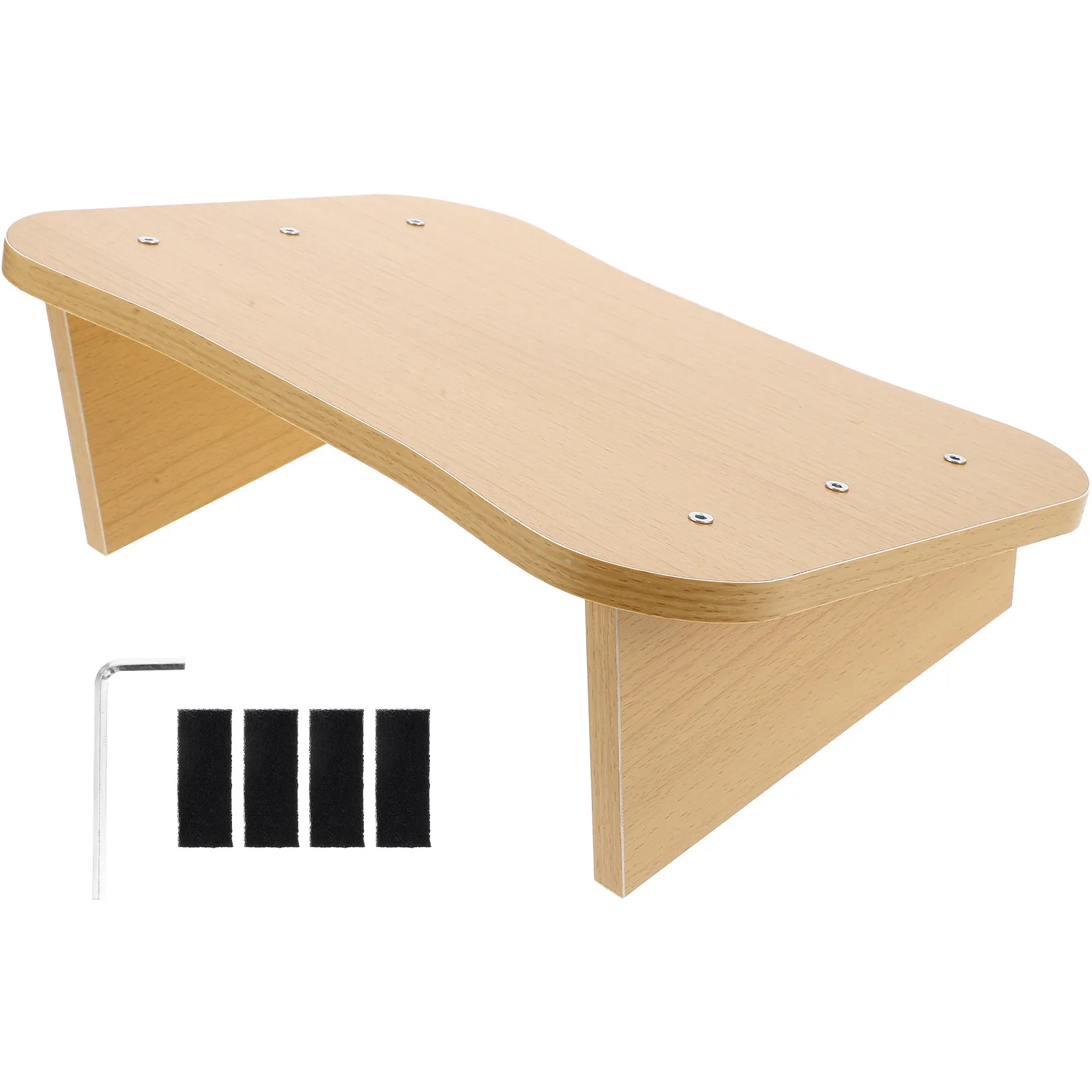 Wooden Foot Desk Stool Home Office Footstool Halloween Christmas New Year Desk Foot Rest Desk Footrest Footrest Stool Slant