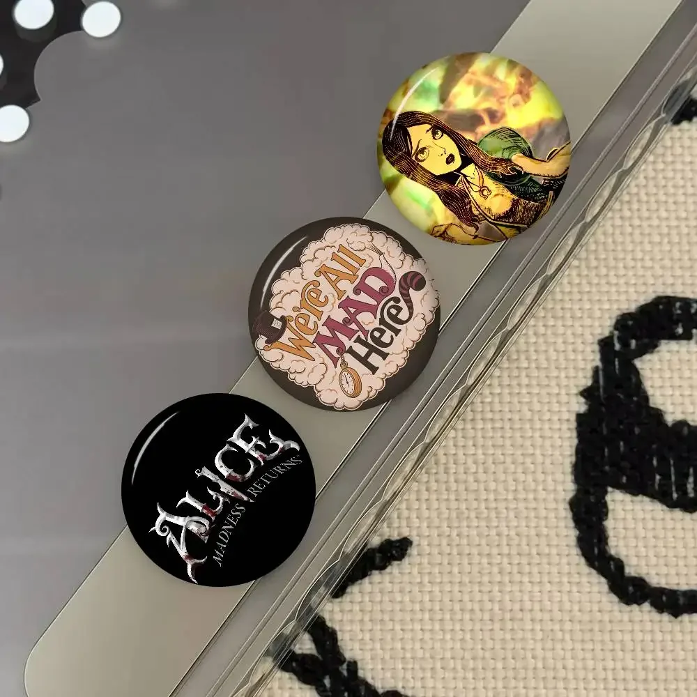 Game A-Alice Madness Returns  Cute Series Pins Funny Badge Interesting Cartoon Animals Brooches Backpack Clothes Gift Accessory