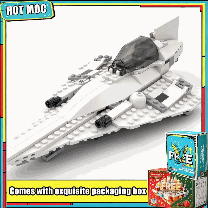 157 PCS Retro Delta Interceptor Space Fighter Model Custom Building Blocks DIY Assemble Galaxy Vehicle Display Puzzle Toy Gift