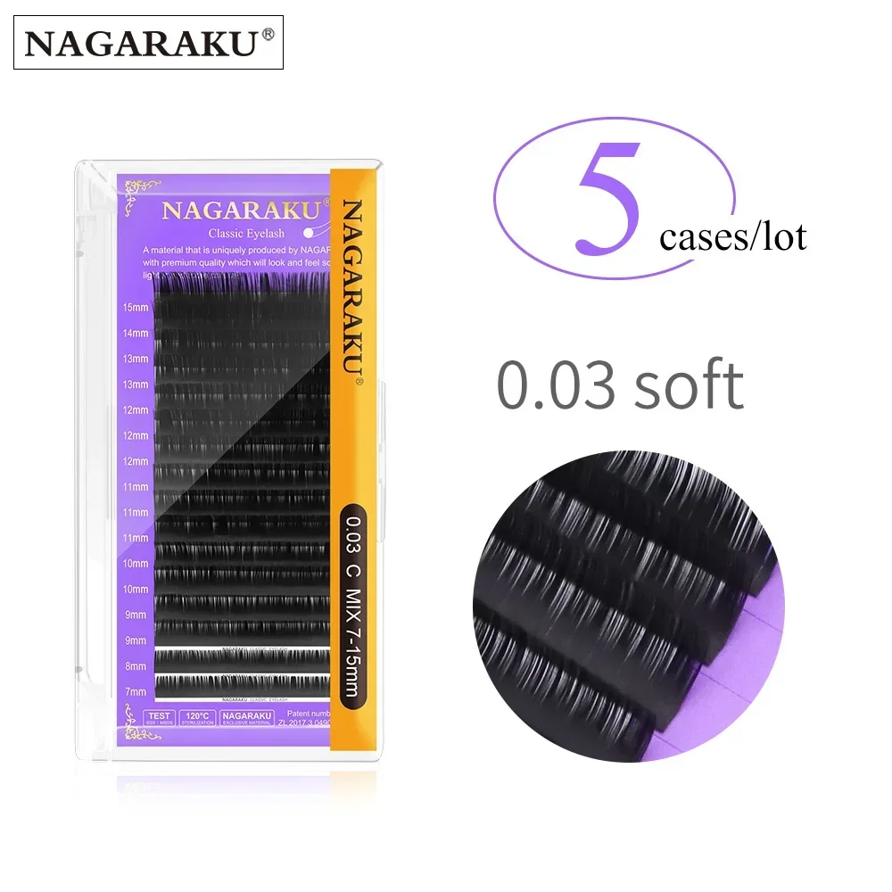 

NAGARAKU 0.03mm mega volume faux mink individual eyelash extension false eyelashes soft natural classic lashes make up