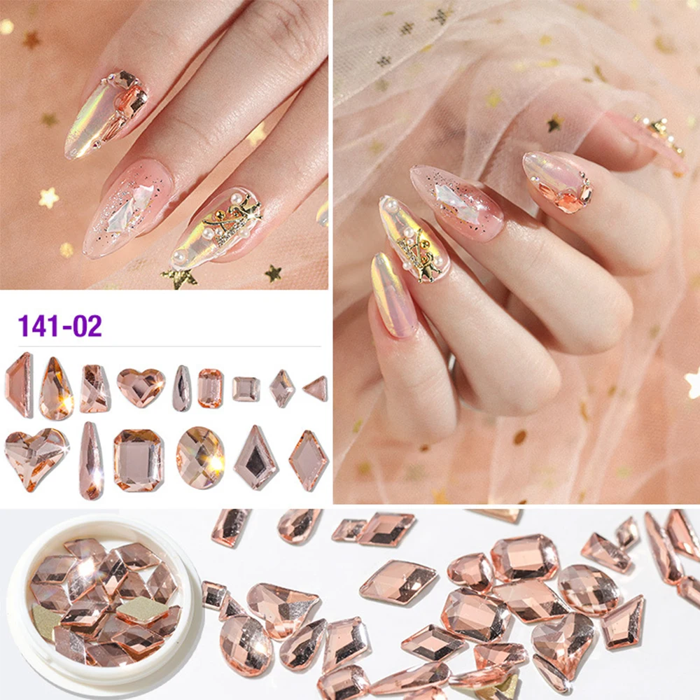 Acrílico Waterdrop Champagne Cristal, Flatback Strass, DIY Nail Art Decorações, Artesanato Vestuário Pedras, Nail Strass