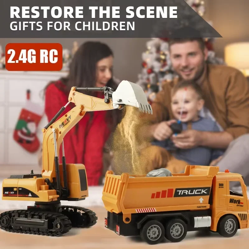 

Радиоуправляемый экскаватор, детская модель с дистанционным управлением, инженерный самосвал, бульдозер, высокотехнологичный сплав, радиоуправляемые автомобили для детей, игрушки, подарки