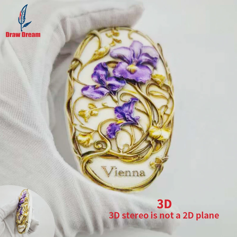 1 Stück Wien Kreativer 3D-geprägter Kühlschrankmagnet, Weltreise-Souvenir-Kollektion, geeignet für Heim- und Bürodekoration, personalisierter exklusiver Reise-Souvenir-Magnet, Kühlschrankmagnet,