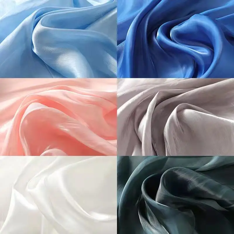 Ultra-Soft Crystal Imitation Silk Acetate Fabric Satin for Dress Wedding Dress Clothing Making Fabric