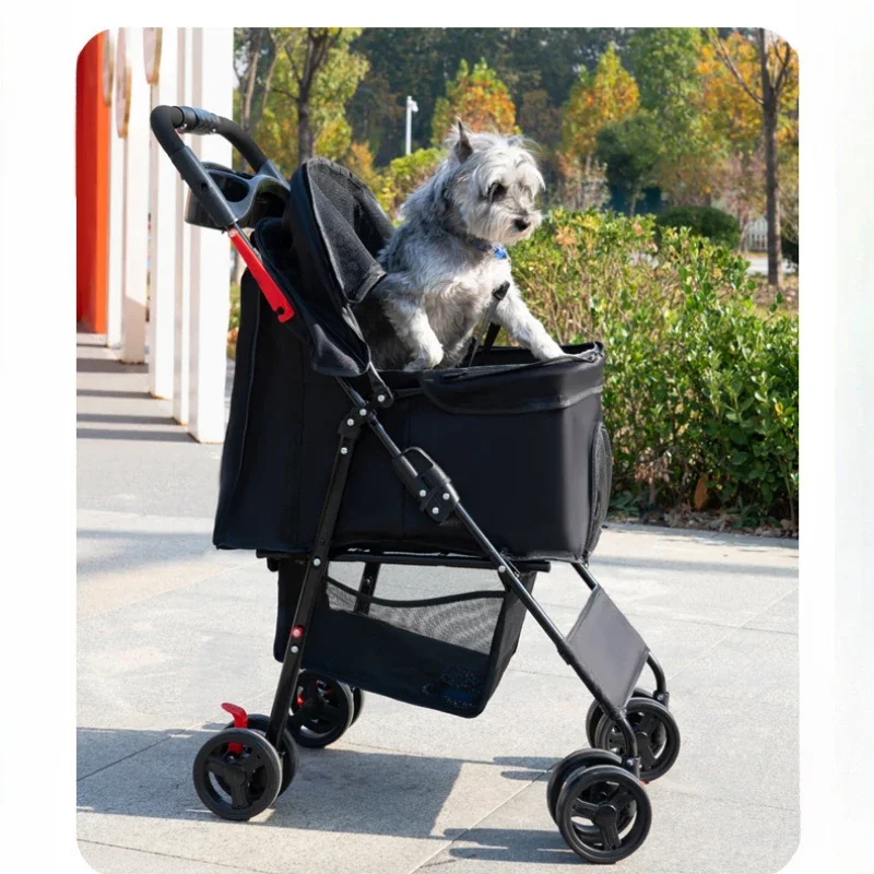 

Foldable Pet Cart with Easy Installation Dog Cart with Dining Plate Convenient Pet Handcart for Dogs Travel Pet