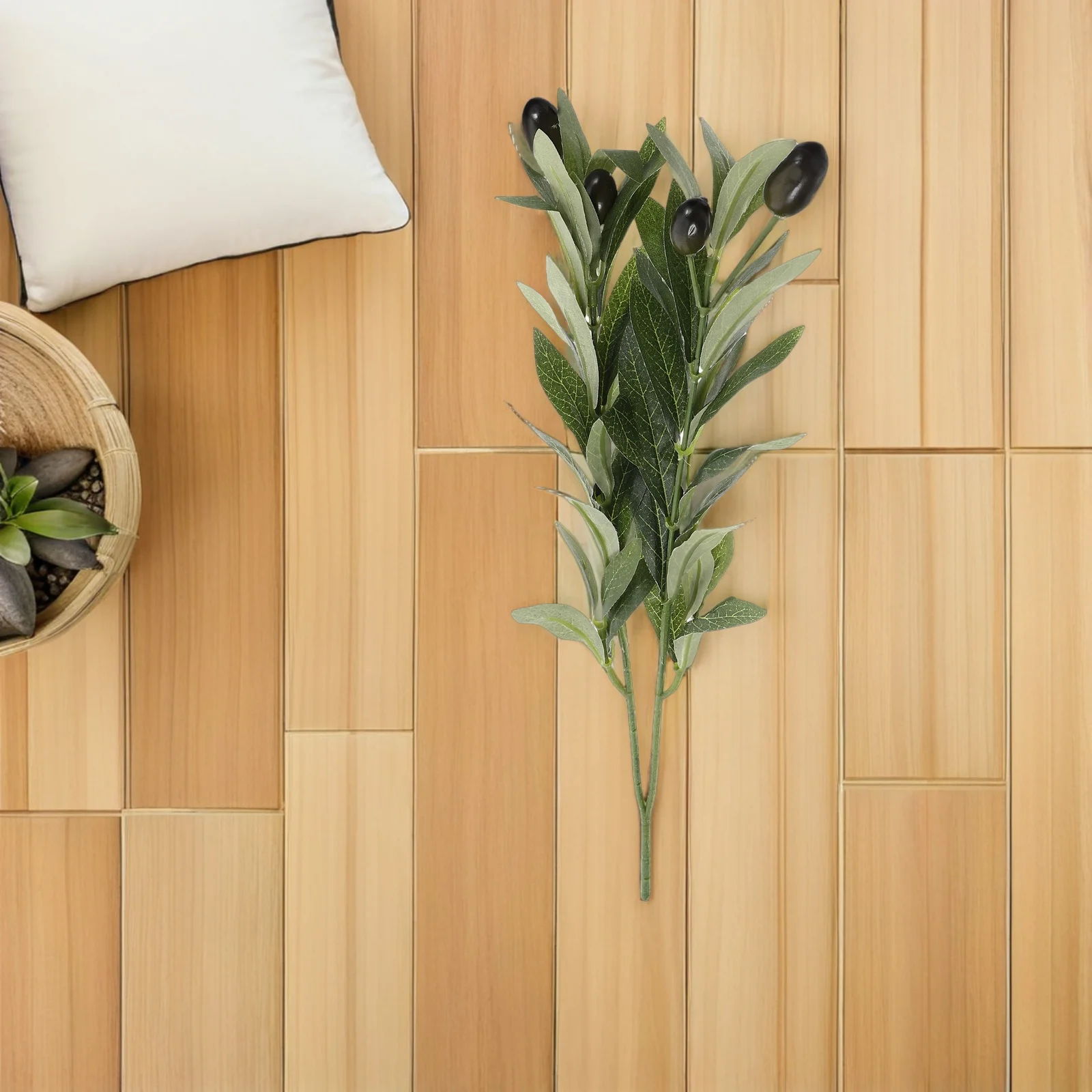 

5Pcs Artificial Olive Branches Faux Olive Tree Stems 15.7 Inch Realistic Greenery Decorative Branches for Vase Home Office Decor