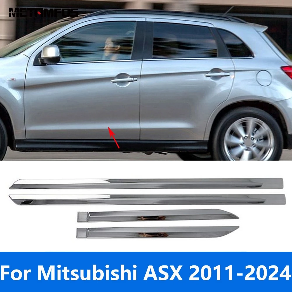 

For Mitsubishi ASX RVR Outlander Sport 2011-2024 Chrome Door Side Line Strip Body Skirt Molding Trim Accessories Car Styling