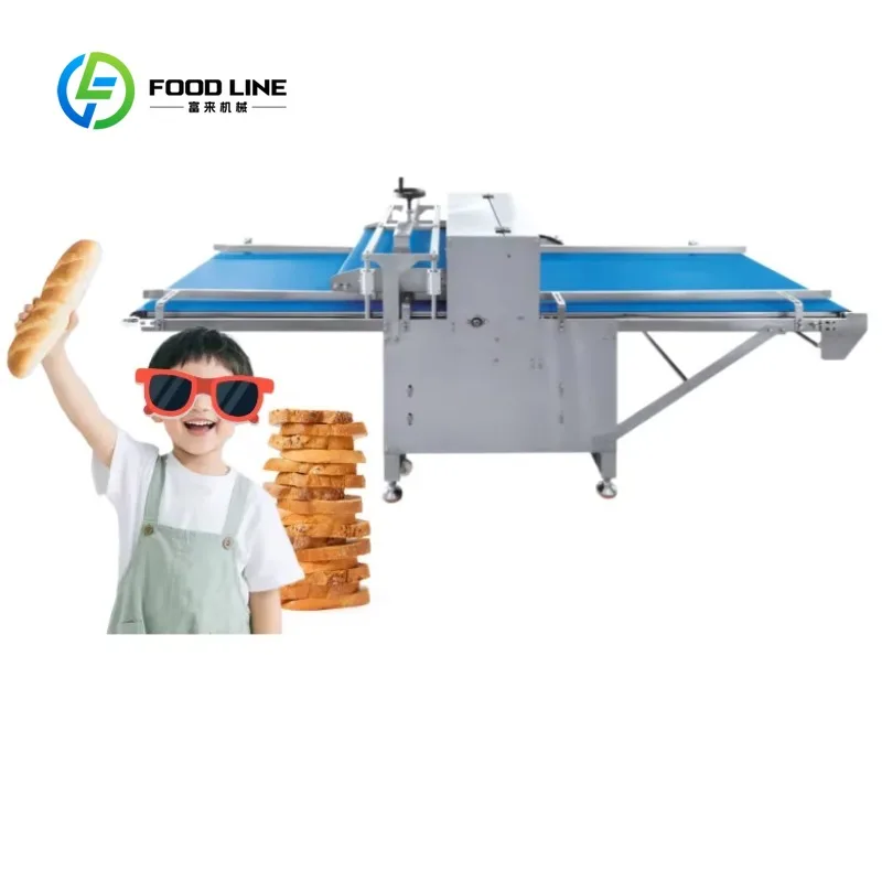 Imagen 3: Rebanadora de Pan Comercial Personalizada, Eléctrica, 550W, Alta Potencia, Acero Inoxidable, Grosor Ajustable, para Panadería e Industria de Catering